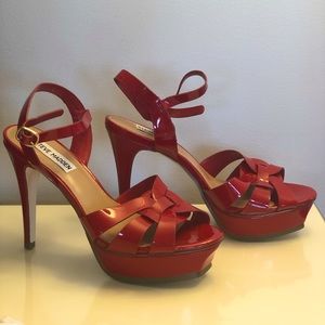 Red Steve Madden Heels, size 7.5M, never worn